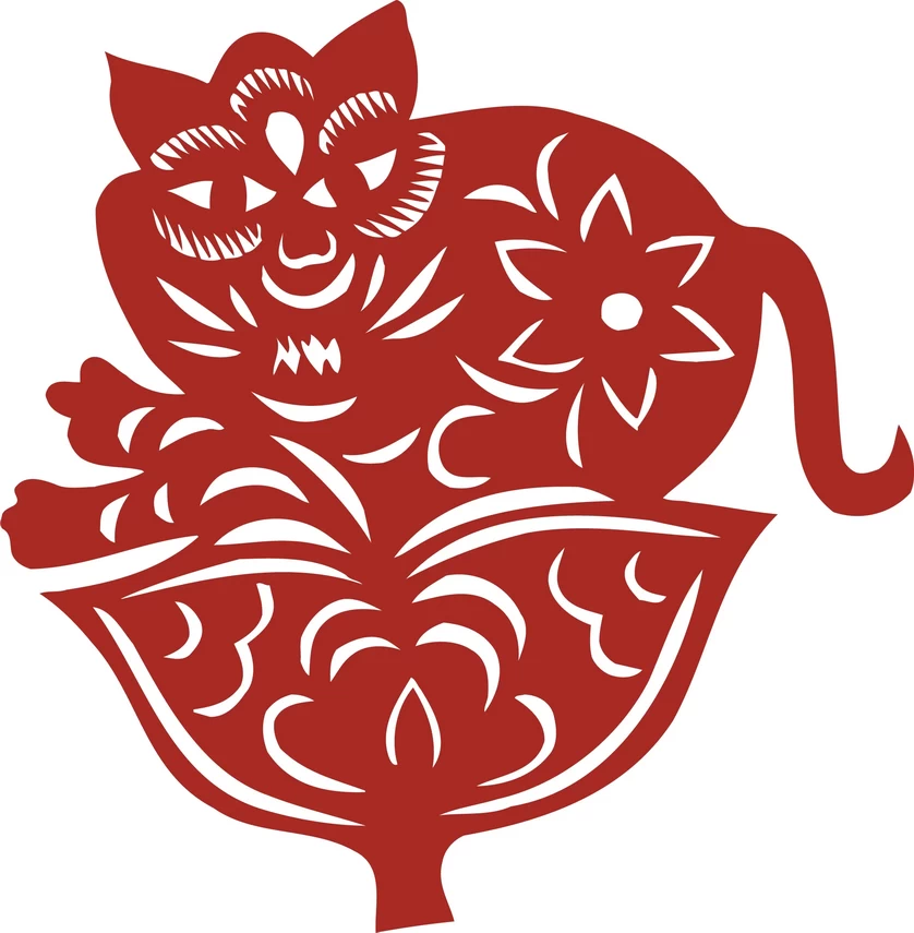中国风中式传统喜庆民俗人物动物窗花剪纸插画边框AI矢量PNG素材【1245】